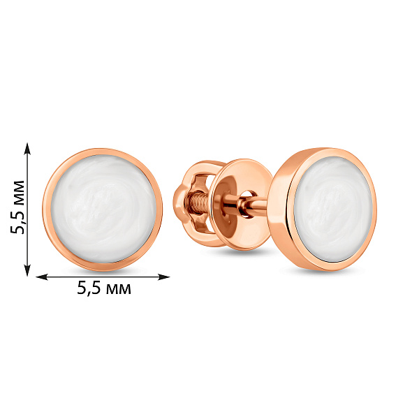Сережки з червоного золота Лýна з емаллю (арт. 111274еп) – зображення 8