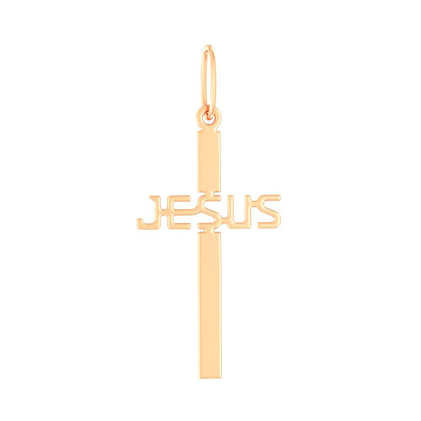 Католический крестик из красного золота (арт. 440813) – изображение 1