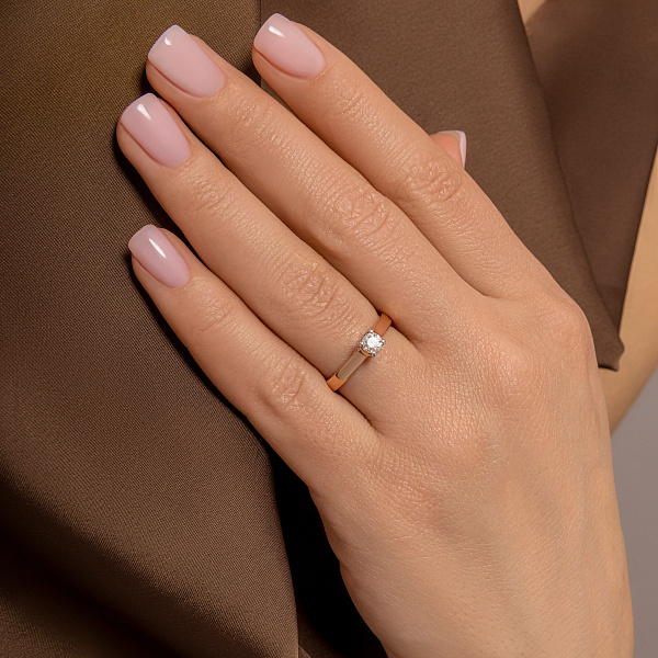 Золота каблучка з діамантом (арт. К011095020) – зображення 3