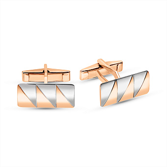 Фото Запонки золотые с родированием (арт. 210101р)