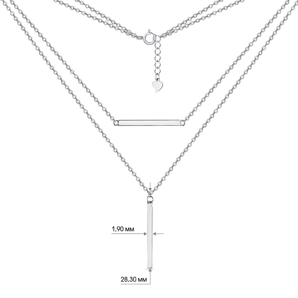 Двойное колье серебряное Trendy Style без вставок (арт. 7507/1360) – изображение 3