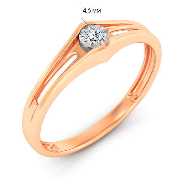 Золота каблучка з діамантом (арт. К011426005) – зображення 5