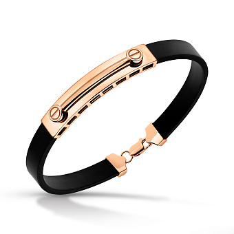 Фото Каучуковый браслет с золотом (арт. 340170ч)