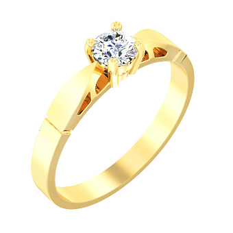 Фото Золотое помолвочное кольцо с фианитом (арт. 149800ж)