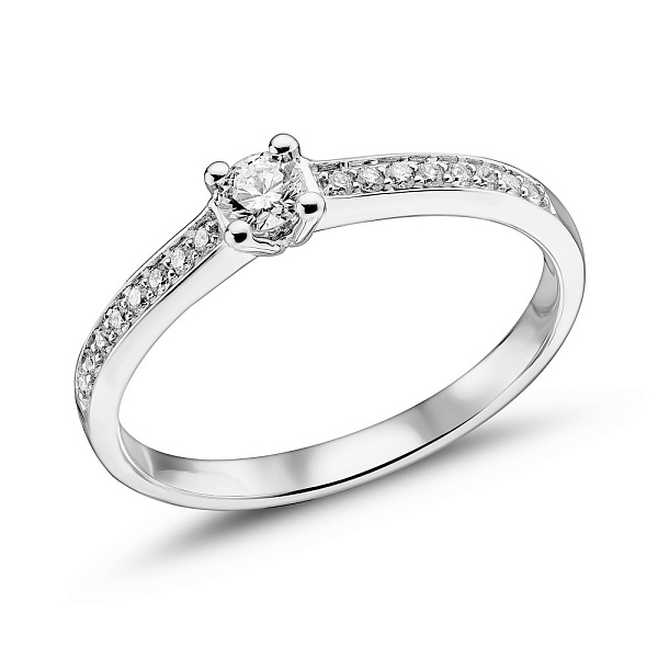 Помолвочное золотое кольцо с бриллиантами (арт. К341407020б) – изображение 1