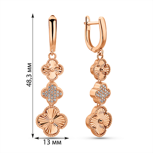 Довгі сережки з червоного золота (арт. 1091952а) – зображення 6