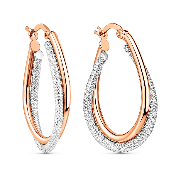 Серьги из красного и белого золота (арт. 108501/30кб) – изображение 1