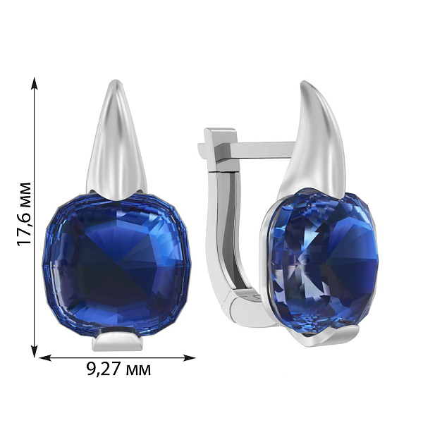 Золотые серьги с кварцем  (арт. 110258ПбСс) – изображение 2