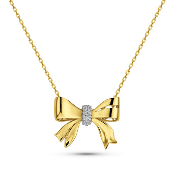 Фото Золотое колье Francelli Бантик с бриллиантами (арт. Ц361360010ж)