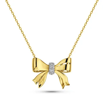 Золоте кольє Francelli Бантик з діамантами (арт. Ц361360010ж)
