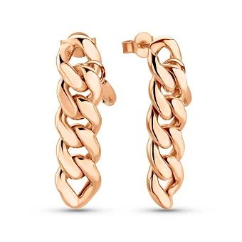 Золотые серьги Звенья (арт. 1091225)