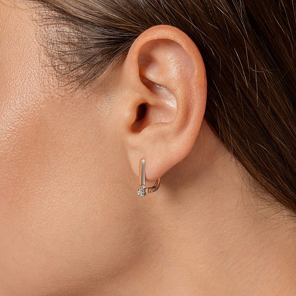 Золотые серьги с бриллиантами (арт. С011038) – изображение 3