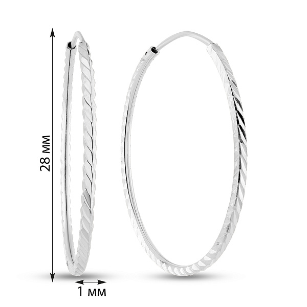 Серьги-кольца из белого золота (арт. 121903/30б) – изображение 4