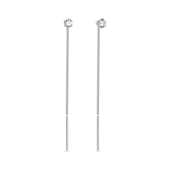 Фото Серьги-протяжки из золота с фианитом (арт. 110821б)