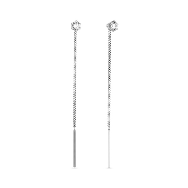 Серьги-протяжки из золота с фианитом (арт. 110821б) – изображение 1