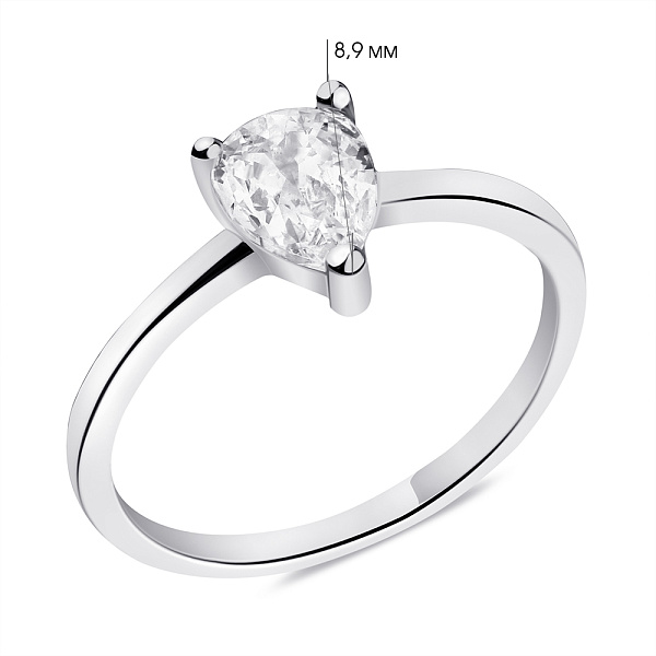 Серебряное кольцо с фианитом (арт. 7501/6486) – изображение 2
