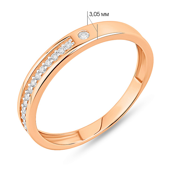 Кольцо из золота с дорожкой из фианитов (арт. 141149) – изображение 5