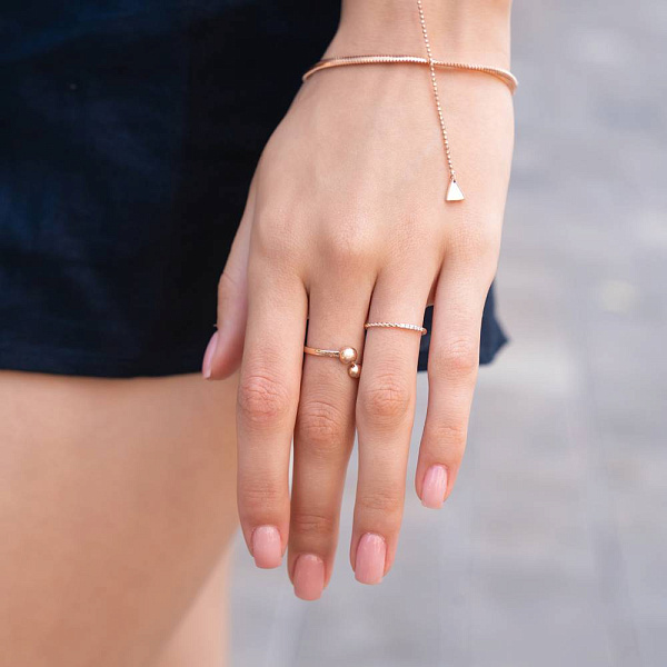 Кольцо из красного золота с бриллиантами (арт. К011347005) – изображение 2