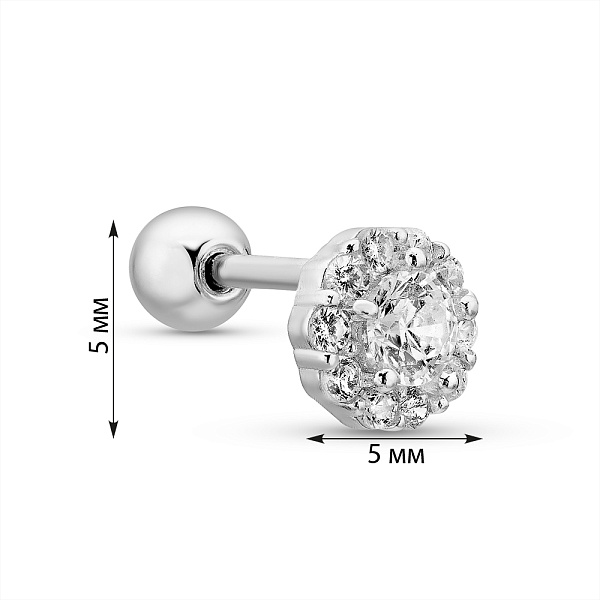 Срібний пірсинг з фіанітами (арт. 7518/6979я) – зображення 2