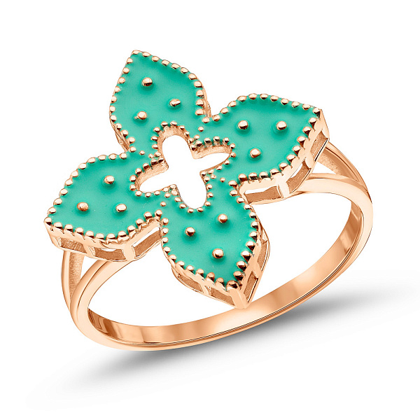 Золота каблучка з емаллю (арт. 156531/15ебрз) – зображення 1