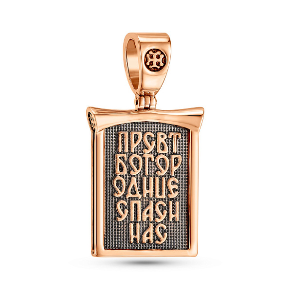 Золотая ладанка Божья Матерь с младенцем (арт. 440850ч) – изображение 3