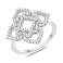 Серебряное кольцо клевер с фианитами (арт. 7501/8906) – изображение 1