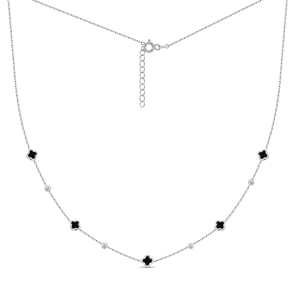 Серебряное колье с черным ониксом (арт. 7507/2323/5о) – изображение 2