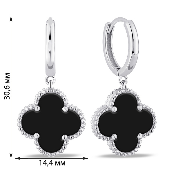 Срібні сережки-конго Конюшина (арт. 7502/10059/15о) – зображення 2