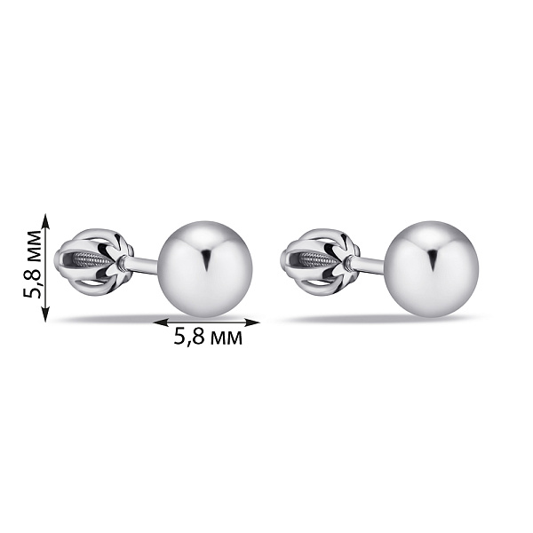Серьги-пусеты из серебра без камней (арт. 7518/6949/2) – изображение 2
