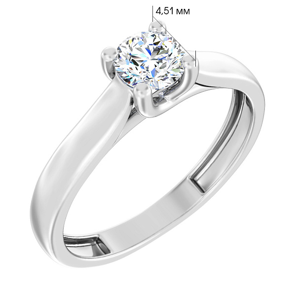 Золотое кольцо с бриллиантом (арт. К01109504136б) – изображение 3