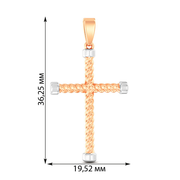Золотий хрестик без каменів (арт. 440954/30) – зображення 2