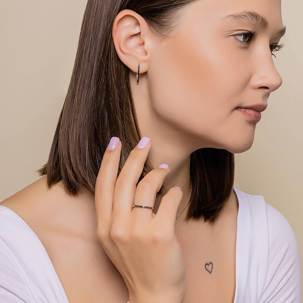 Сережки з червоного золота з діамантами (арт. С011191015ч) – зображення 4