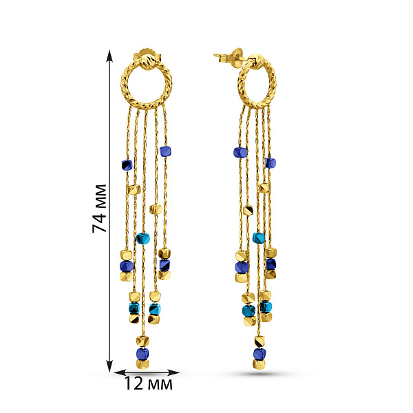 Длинные серьги Francelli из желтого золота (арт. 1091789жсбрз) – изображение 5