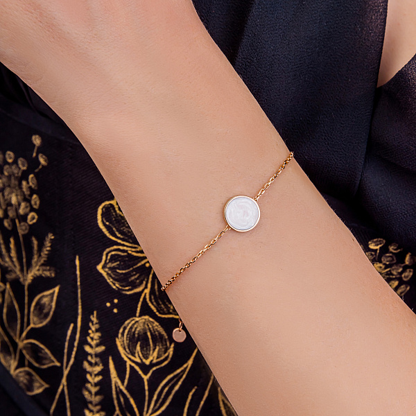 Золотий браслет Лýна з емаллю (арт. 341257еп) – зображення 2