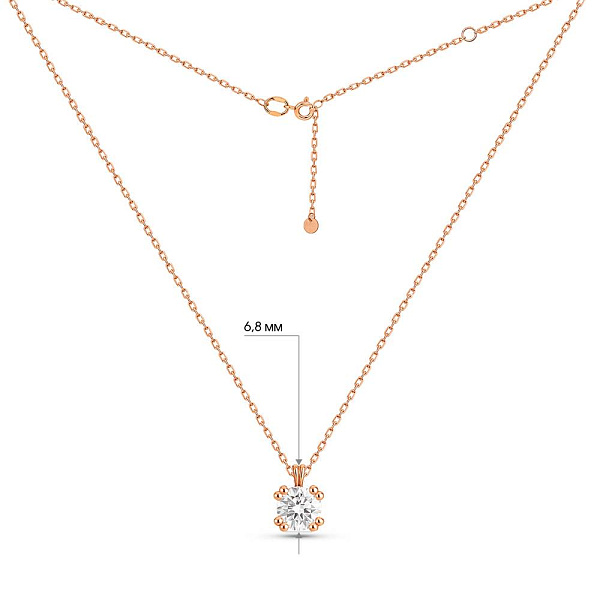 Колье из красного золота с бриллиантом (арт. Ц011165010) – изображение 3