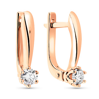 Фото Золоті сережки з діамантами (арт. 2191249201)