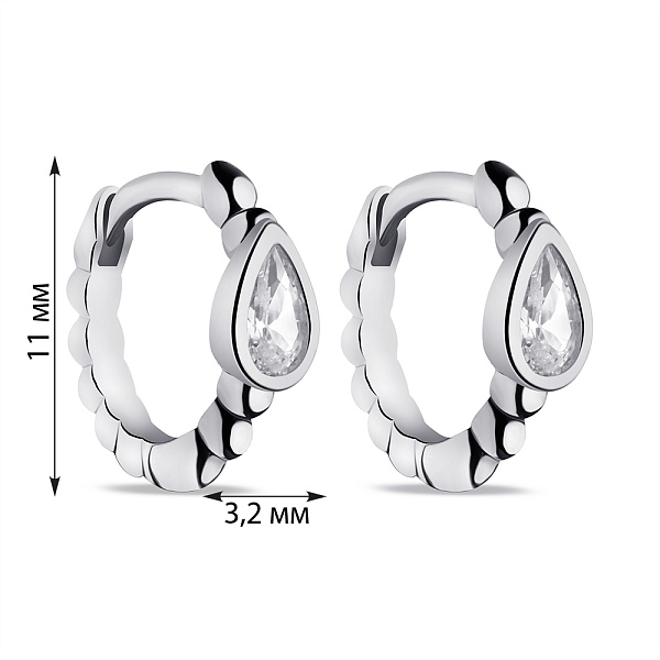 Серьги-кольца из серебра (арт. 7502/9509) – изображение 2