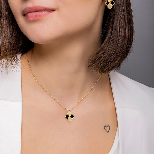 Золоте кольє Francelli з оніксом (арт. 352718жо) – зображення 3