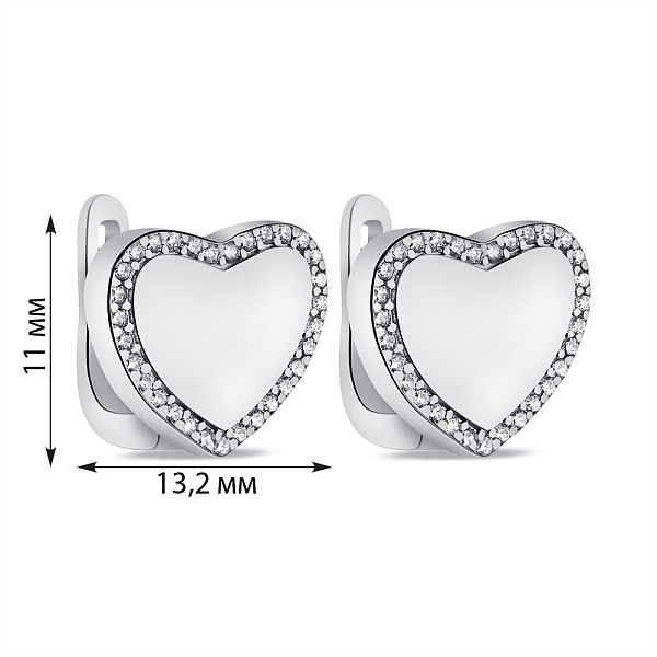 Сережки зі срібла Серце (арт. 7502/СК2Ф/1098) – зображення 2
