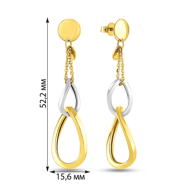 Серьги Francelli из желтого и белого золота (арт. 1091214жб) – изображение 5