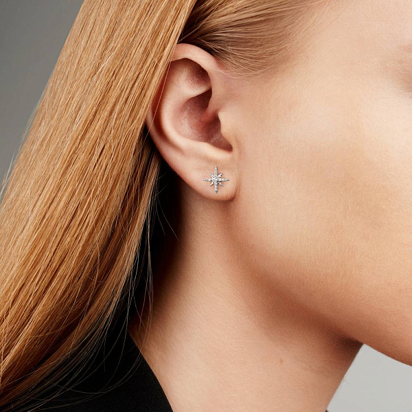 Серьги из белого золота с бриллиантами (арт. Т011215010б) – изображение 2