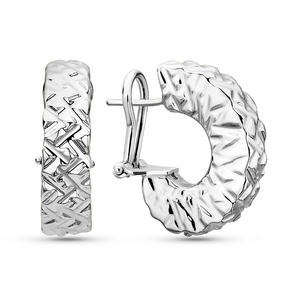 Серьги из белого золота без камней Francelli (арт. 1091864б) – изображение 1