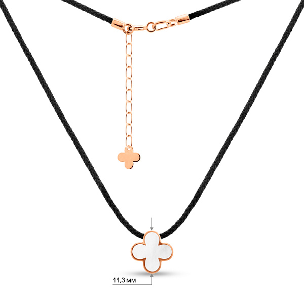 Ювелирный шнурок с золотым замком и подвеской с эмалью (арт. 360241еп) – изображение 3