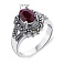 Серебряное кольцо с корундом и марказитами (арт. 7401/5037мркКр) – изображение 2