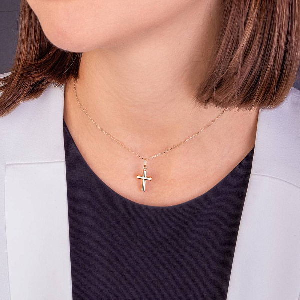 Колье из золота "Крестик" (арт. 352298) – изображение 4