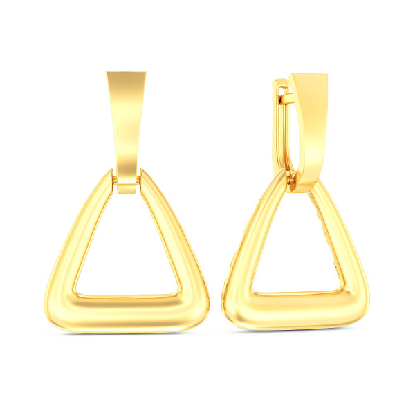 Золотые серьги Треугольники (арт. 111330ж) – изображение 1