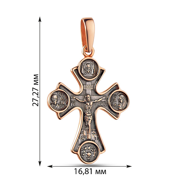 Золотой нательный крестик "Распятие Господне" (арт. 501670) – изображение 3
