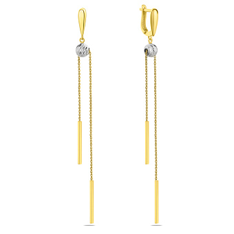 Фото Золоті сережки з підвісками (арт. 107156ж)