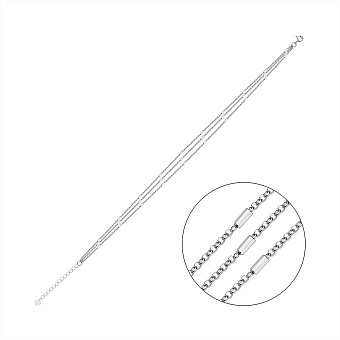 Фото Серебряный браслет на ногу без камней (арт. 7509/4929н)