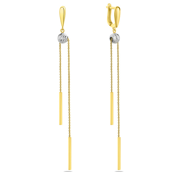 Золоті сережки з підвісками (арт. 107156ж) – зображення 1